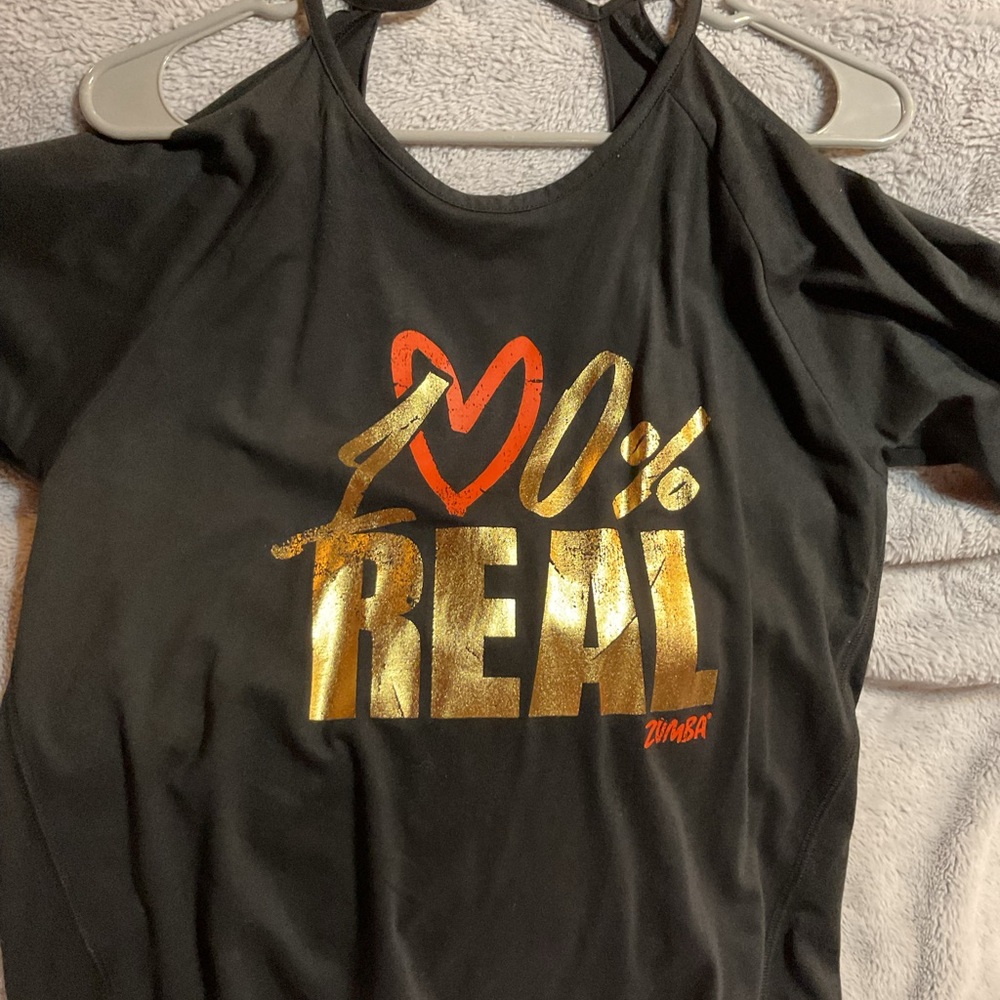 Zumba Fitness Black and Gold Blouse